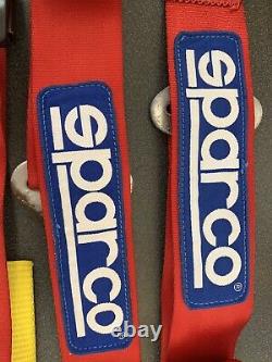 Sparco 5 Point Harness Seat Belt 2in Lap Should Straps Adjuster Red