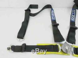 Sparco Racing 5 6 Point Seat Belt Harness Black with Yellow Pads Center Release AM