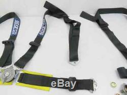 Sparco Racing 5 6 Point Seat Belt Harness Black with Yellow Pads Center Release AM