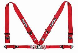 Sparco Racing Seat Belt Safety Harness Competition Red 2 Inch 4 Point 4PT NEW