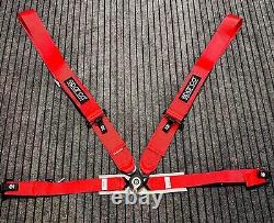 Sparco Racing Seat Belt Safety Harness Competition Red 2 Inch 4 Point NEW