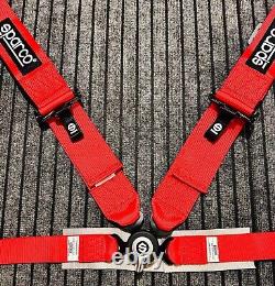 Sparco Racing Seat Belt Safety Harness Competition Red 2 Inch 4 Point NEW