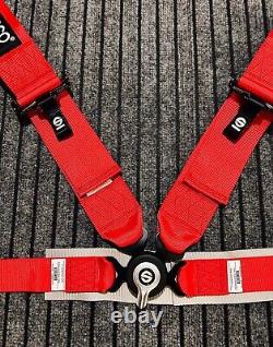 Sparco Racing Seat Belt Safety Harness Competition Red 2 Inch 4 Point NEW