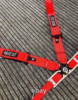 Sparco Racing Seat Belt Safety Harness Competition Red 2 Inch 4 Point NEW