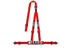 Sparco Racing Seat Belt Safety Harness Red 3-Point Dbl Rel 2-Inch Lap Shoulder