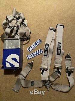 Sparco Racing Seat Belt Safety Harness SILVER 3 Inch 4 Point 4PT USED