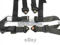 Sparco Racing Seat Belt Safety Harness Street Tuner Black 2-Inch 4-Point Bolt-In