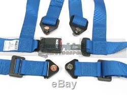 Sparco Racing Seat Belt Safety Harness Street Tuner Blue 2-Inch 4-Point Bolt-In