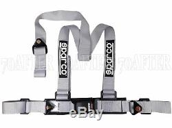 Sparco Racing Street 3 Point Bolt-In 2 Seat Belt Harness (Silver)