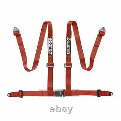 Sparco Racing Street 4 Point Bolt-In 2 inch Seat Belt Harness Red