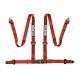 Sparco Racing Street 4 Point Bolt-In 2 inch Seat Belt Harness Red