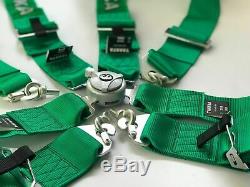 TAKATA 4 Point Camlock Quick Release Racing Car Seat Belt Harness Green