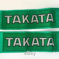 TAKATA 4 Point Camlock Quick Release Racing Car Seat Belt Harness Green