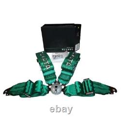 TAKATA 4 Point Racing Harness 3 Green Seat Belt Camlock Snap-On Safety Buckle