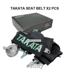 TAKATA 4 Point Snap-On 3 With Camlock Racing Seat Belt Harness Black x2 PCS