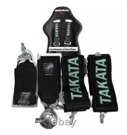 TAKATA 4 Point Snap-On 3 With Camlock Racing Seat Belt Harness Black x2 PCS
