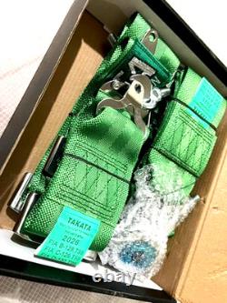 TAKATA 4 Point Snap-On 3 With Camlock Racing Seat Belt Harness Green Free Ship