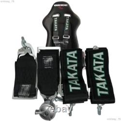 TAKATA 4 Point Snap-On 3 With Camlock Racing Seat Belt Harness Universal Black
