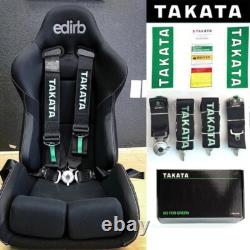 TAKATA 4 Point Snap-On 3 With Camlock Racing Seat Belt Harness Universal Black