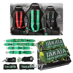 TAKATA ARMY Racing Seat Belt Harness 4 Point 3 Snap On Camlock Universal DHL