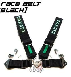 TAKATA BLACK 4 Point Snap-On 3 With Camlock Racing Seat Belt Harness Universal