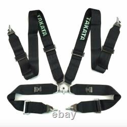 TAKATA BLACK 4 Point Snap-On 3 With Camlock Racing Seat Belt Harness Universal