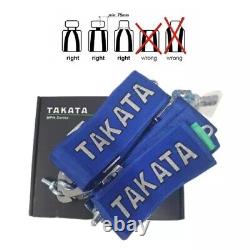 TAKATA Blue Racing Seat Belt Harness 4 Point 3 Snap On Camlock Universal