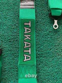 TAKATA Drift III Green 3Shoulder 2 Lap Belt Harness For RECARO BRIDE SEATS SR3