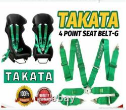TAKATA GREEN 4 Point Snap-On 3 With Camlock Seat Belt Harness Universal x 2