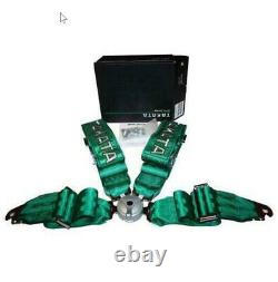 TAKATA GREEN Universal 3' Inch 4 Seat Belt Quick Release/Point Racing Harness