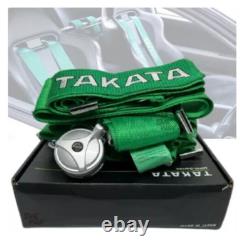 TAKATA Green 4 Point Snap-On 3 With Camlock Racing Seat Belt Harness UNIVERSAL