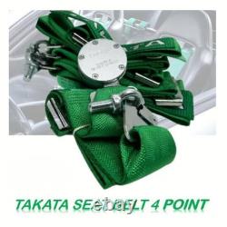 TAKATA Green 4 Point Snap-On 3 With Camlock Racing Seat Belt Harness UNIVERSAL