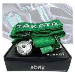 TAKATA Green 4 Point Snap-On 3 With Camlock Racing Seat Belt Harness UNIVERSAL