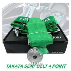 TAKATA Green 4 Point Snap-On 3 With Camlock Racing Seat Belt Harness UNIVERSAL