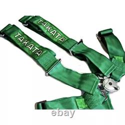 TAKATA Green 4 Point Snap-On 3 With Camlock Racing Seat Belt Harness Universal