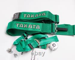 TAKATA RACE 4 Point Bolt-On 3 Racing Harness Green