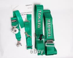 TAKATA RACE 4 Point Bolt-On 3 Racing Harness Green