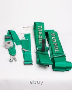 TAKATA RACE 4 Point Bolt-On 3 Racing Harness Green