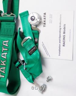 TAKATA RACE 4 Point Bolt-On 3 Racing Harness Green