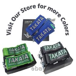 TAKATA Racing Seat Belt Harness 4 Point 3 Snap On Camlock Universal BLUE DHL