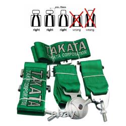 TAKATA Racing Seat Belt Harness 4 Point 3 Snap On Camlock Universal BLUE DHL