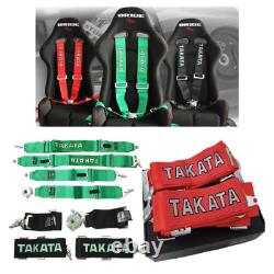 TAKATA Racing Seat Belt Harness 4 Point 3 Snap On Camlock Universal RED DHL