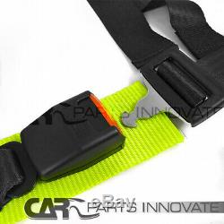 T-R Type JDM Black PVC Reclinable Racing Bucket Seats+4 Point Seat Belts Harness