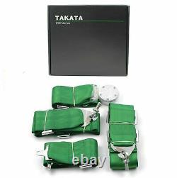 Takata 4 Point Snap-On 3 Camlock Racing Seat Belt GREEN Harness Universal NEW