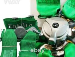 Takata 4 Point Snap-On 3 Green Racing Seat Belt Harness Camlock DHL
