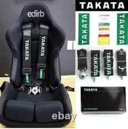 Takata 4 Point Snap-On 3 Racing Seat Belt Harness Camlock Black DHL EXPRESS