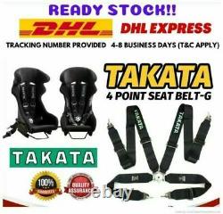 Takata 4 Point Snap-On 3 With Camlock Black Racing Seat Belt Harness Universal