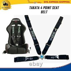 Takata 4 Point Snap-On 3 With Camlock Racing Seat Belt Harness Black Universal
