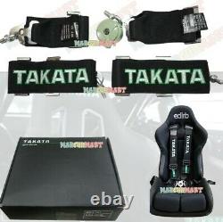 Takata 4 Point Snap-On 3 With Camlock Racing Seat Belt Harness Black Universal