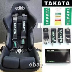 Takata 4 Point Snap-On 3 with Camlock Racing Seat Belt Harness Green